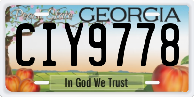 GA license plate CIY9778