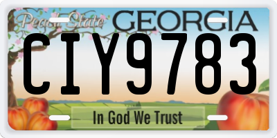 GA license plate CIY9783