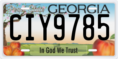 GA license plate CIY9785
