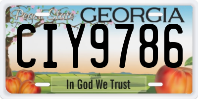 GA license plate CIY9786