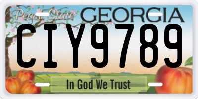GA license plate CIY9789