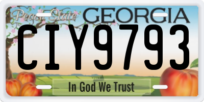 GA license plate CIY9793