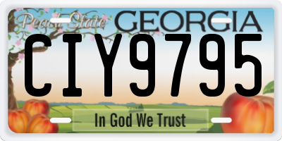 GA license plate CIY9795