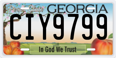 GA license plate CIY9799