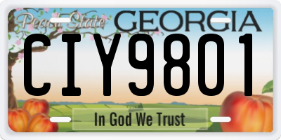 GA license plate CIY9801