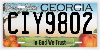 GA license plate CIY9802