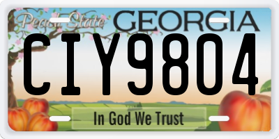 GA license plate CIY9804