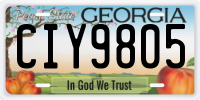 GA license plate CIY9805