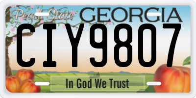 GA license plate CIY9807