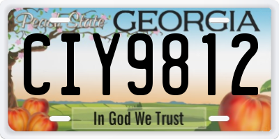 GA license plate CIY9812