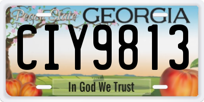 GA license plate CIY9813