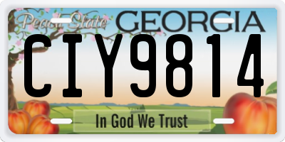 GA license plate CIY9814