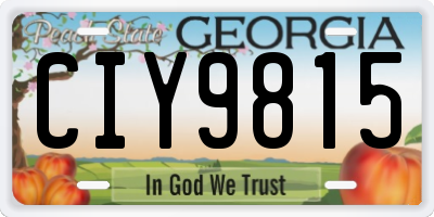 GA license plate CIY9815