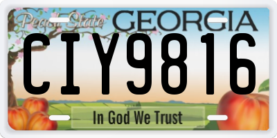 GA license plate CIY9816