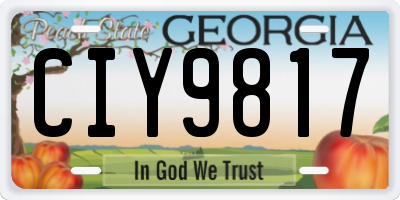 GA license plate CIY9817