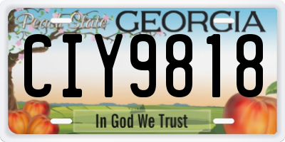 GA license plate CIY9818