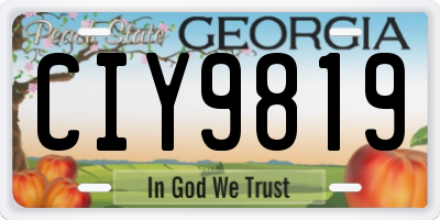 GA license plate CIY9819