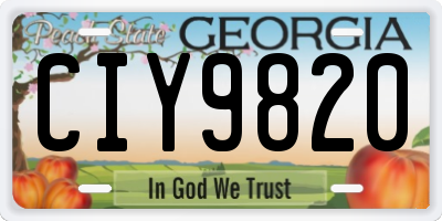 GA license plate CIY9820