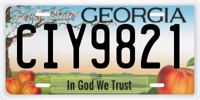 GA license plate CIY9821