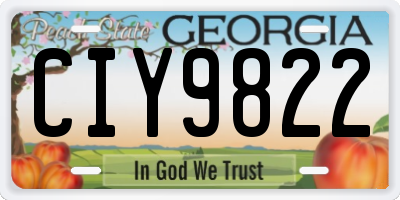 GA license plate CIY9822