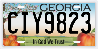 GA license plate CIY9823