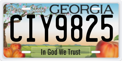 GA license plate CIY9825