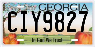 GA license plate CIY9827