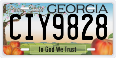 GA license plate CIY9828