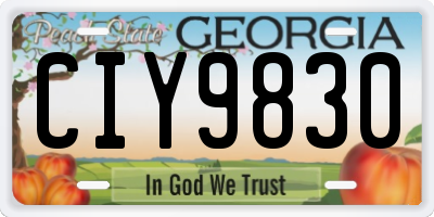 GA license plate CIY9830