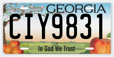 GA license plate CIY9831