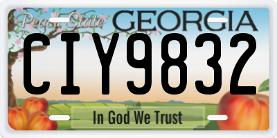 GA license plate CIY9832