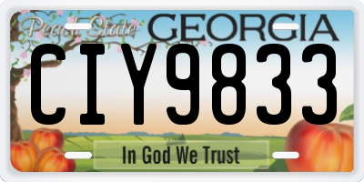 GA license plate CIY9833
