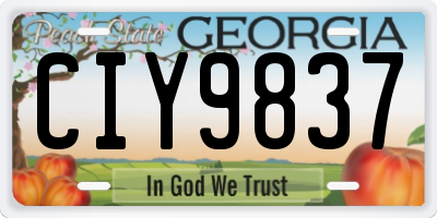 GA license plate CIY9837