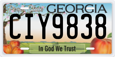 GA license plate CIY9838