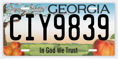 GA license plate CIY9839