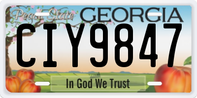 GA license plate CIY9847
