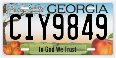 GA license plate CIY9849