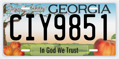 GA license plate CIY9851