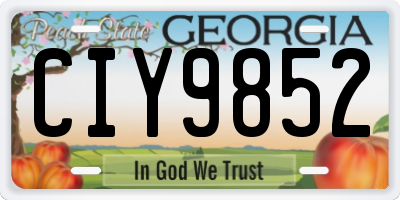 GA license plate CIY9852