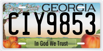 GA license plate CIY9853