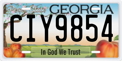 GA license plate CIY9854