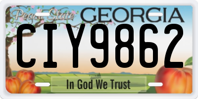 GA license plate CIY9862