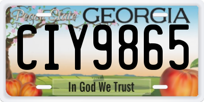GA license plate CIY9865