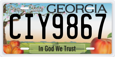 GA license plate CIY9867