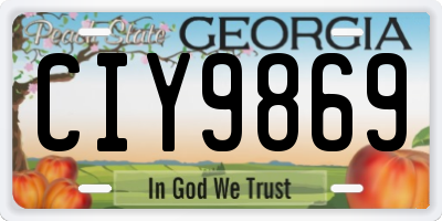 GA license plate CIY9869
