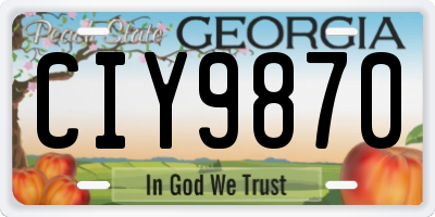 GA license plate CIY9870