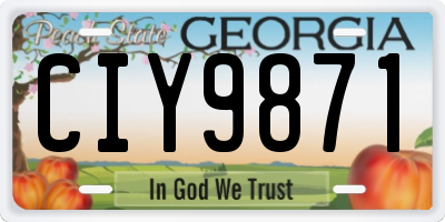 GA license plate CIY9871