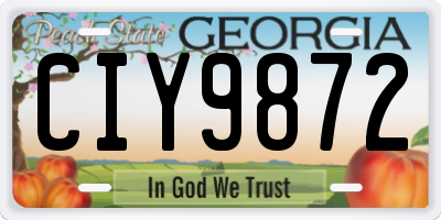GA license plate CIY9872