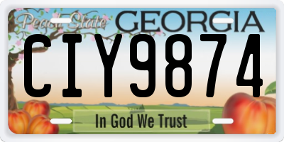 GA license plate CIY9874