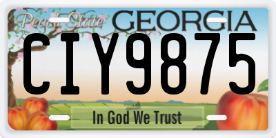 GA license plate CIY9875